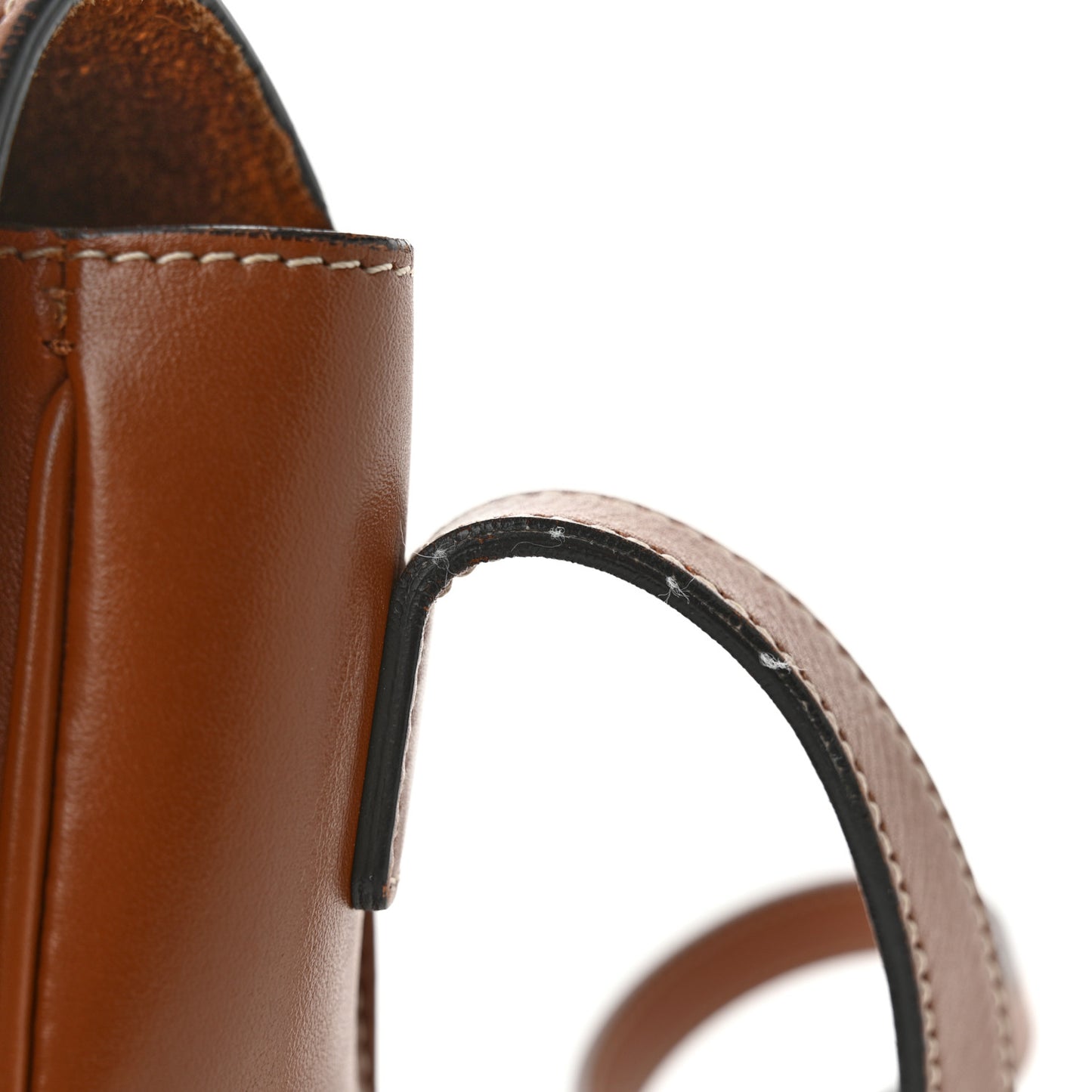 Smooth Calfskin Cuir Triomphe Folco Crossbody Bag Tan