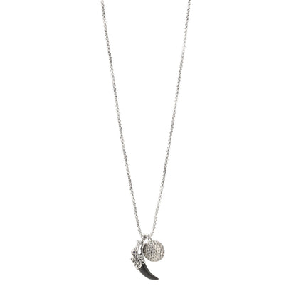 John Hardy Sterling Silver Black Obsidian Blue Sapphire Legends Naga Charm Pendant Necklace 1 of 4