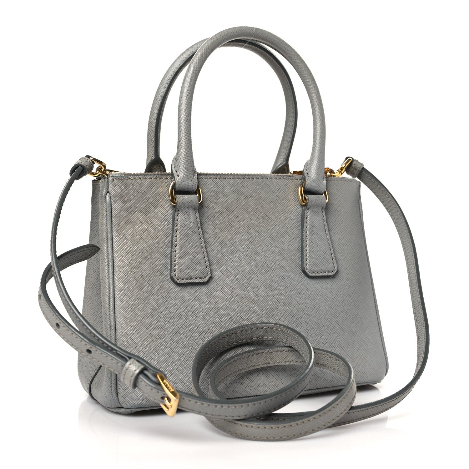 Prada Saffiano Mini Galleria Double Zip Tote Marmo 3 of 12