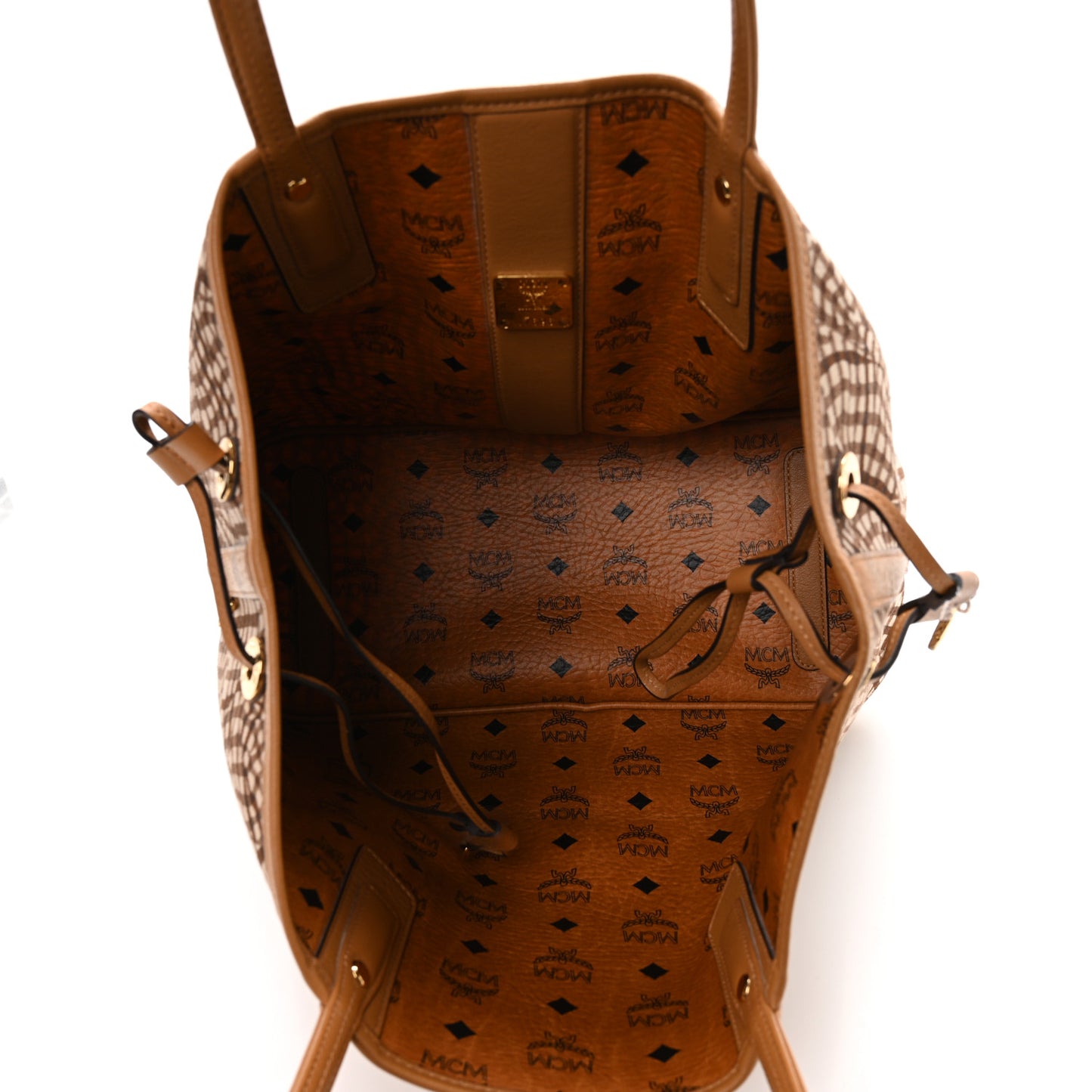 Visetos Medium Liz Reversible Shopper Tote Cognac