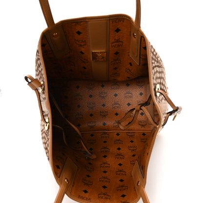 MCM Visetos Medium Liz Reversible Shopper Tote Cognac 10 of 17