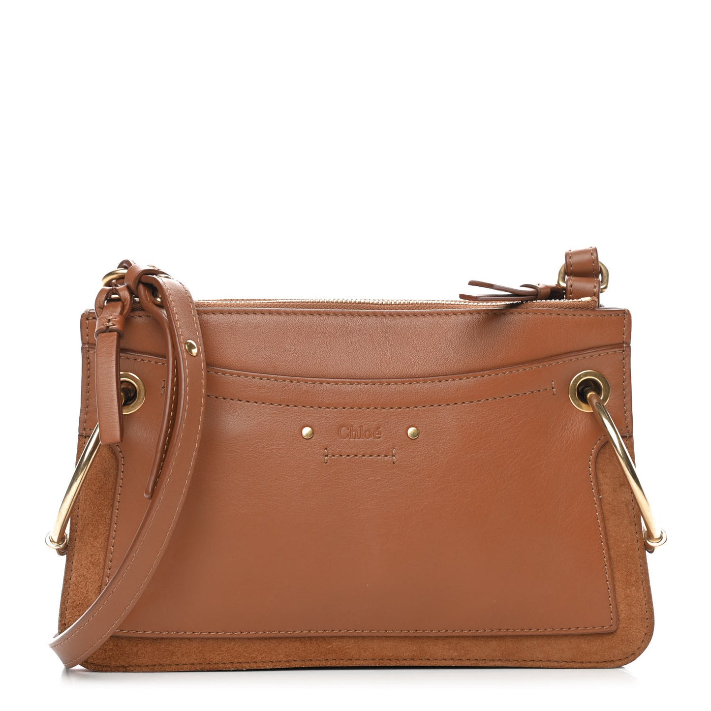 Calfskin Suede Mini Roy Bag Caramel