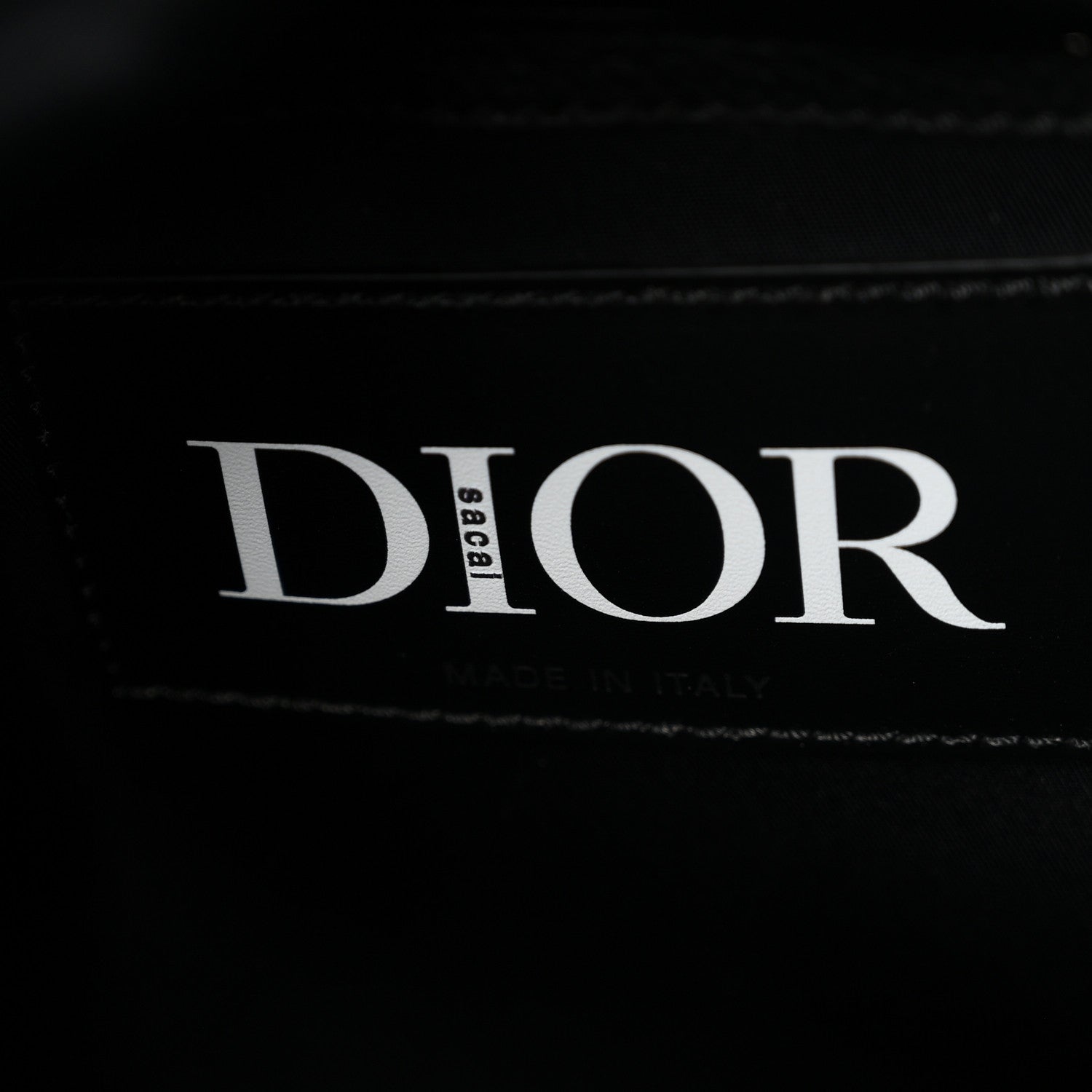 Christian Dior X SACAI Nylon Grained Calfskin Saddle Tote Black 6 of 10