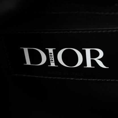 Christian Dior X SACAI Nylon Grained Calfskin Saddle Tote Black 6 of 10