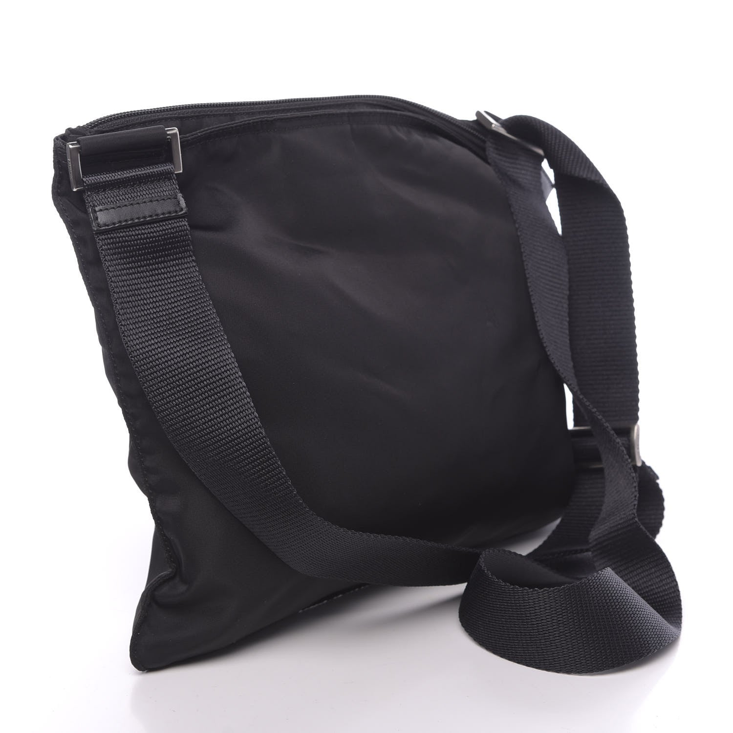 Prada Nylon Vela Flat Messenger Bag Black 3 of 10
