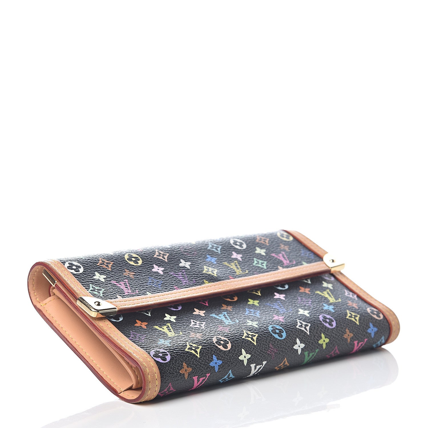 Louis Vuitton Monogram Multicolor Porte Tresor International Wallet Black 3 of 6