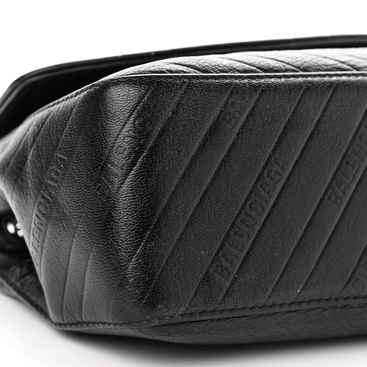 Balenciaga Shiny Goatksin Logo Embossed Monochrome M BB Round Shoulder Bag Black 11 of 15