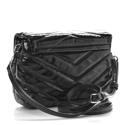 Saint Laurent Patent Y Quilted Monogram Toy Loulou Crossbody Bag Black 3 of 9