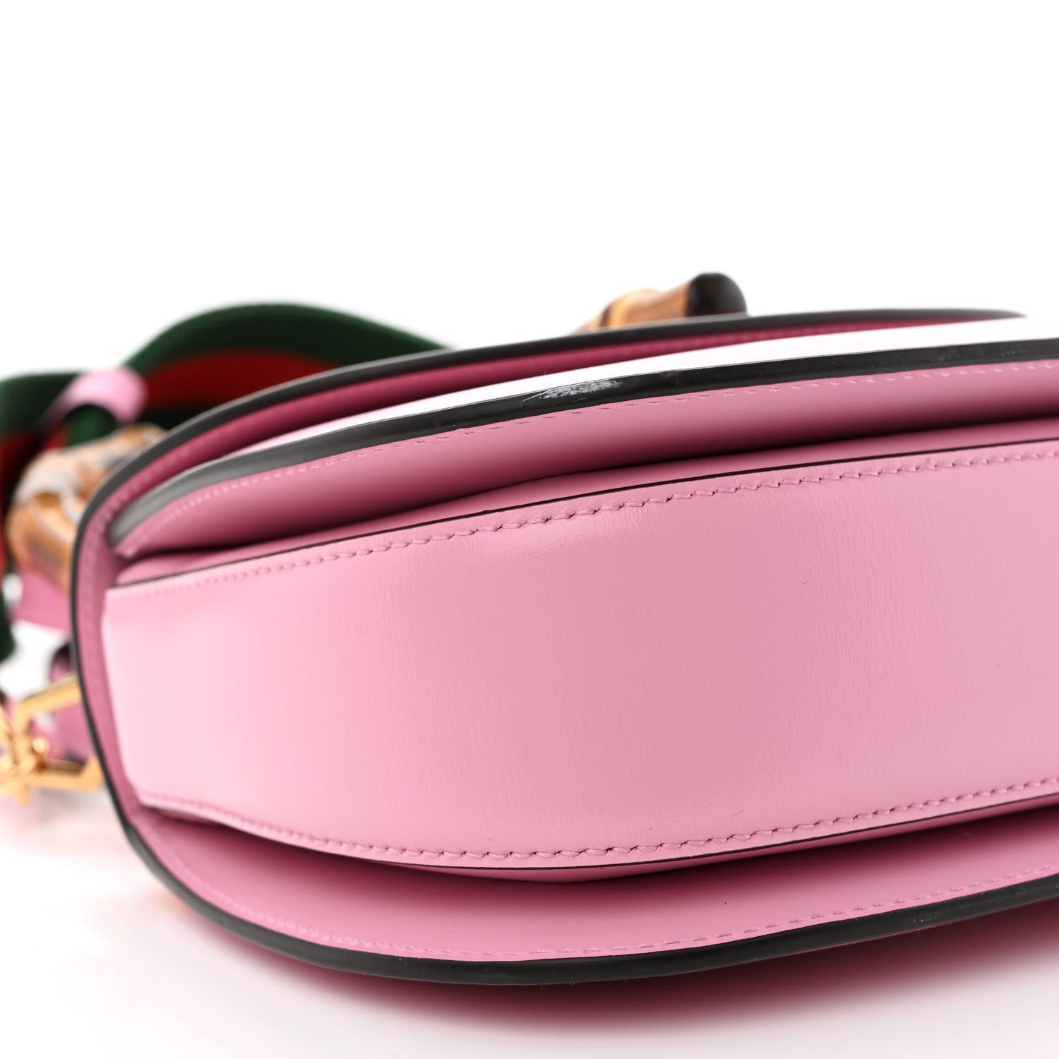 Gucci Boarded Dyana Lux Calfskin Web Small Bamboo 1947 Top Handle Bag Nice Pink 10 of 13