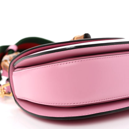 Gucci Boarded Dyana Lux Calfskin Web Small Bamboo 1947 Top Handle Bag Nice Pink 10 of 13