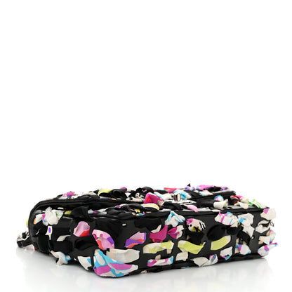 Chanel Silk Lambskin Ribbon Classic Flap Bag Turquoise Multicolor 4 of 11