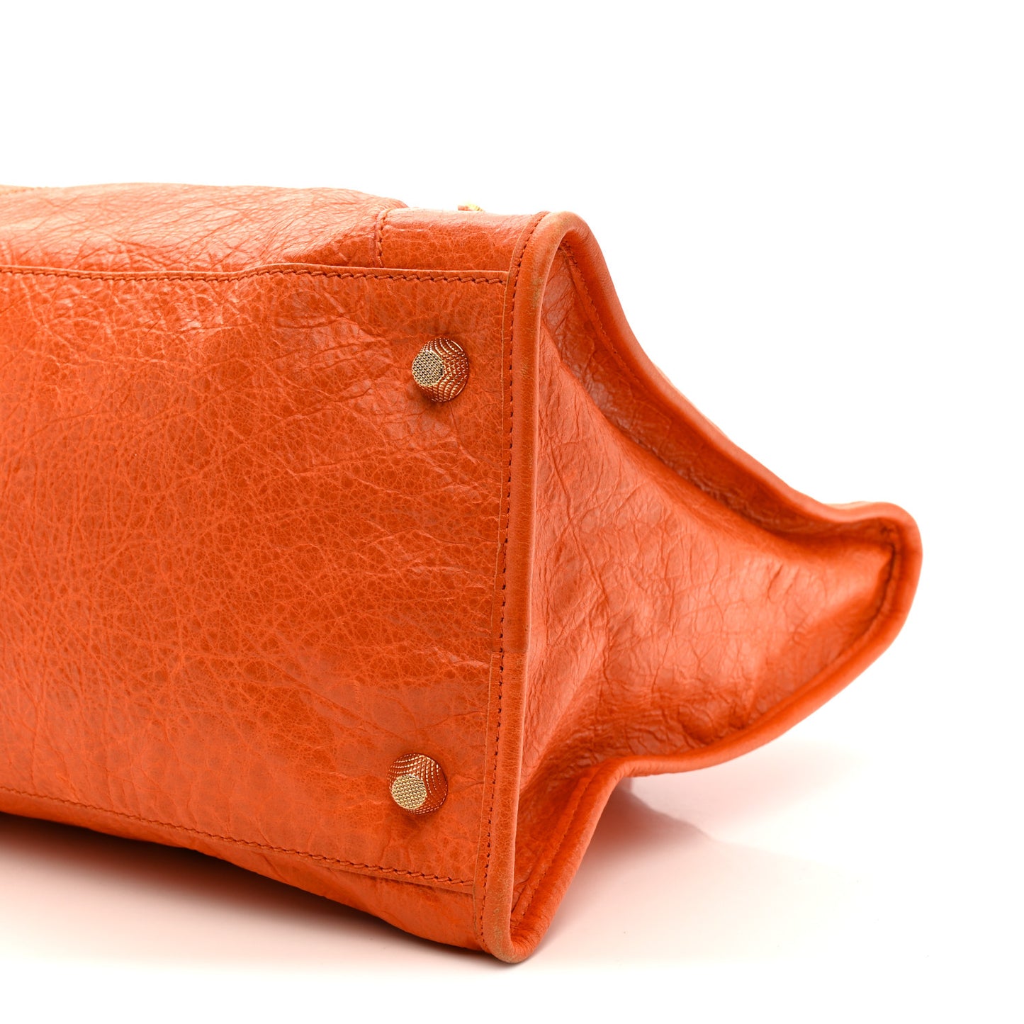 Agneau Giant 12 Gold Hardware Work Tangerine