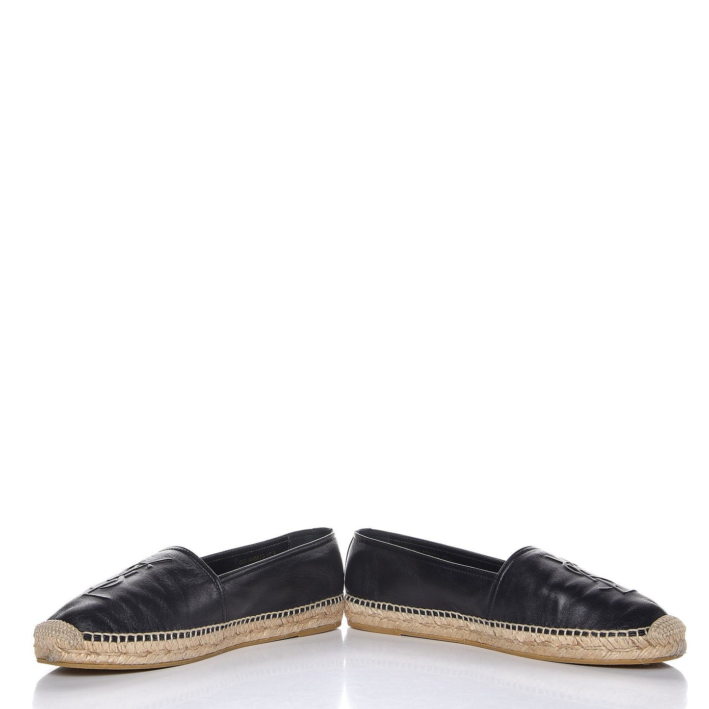 Nappa Stitched Logo Espadrilles 40.5 Black