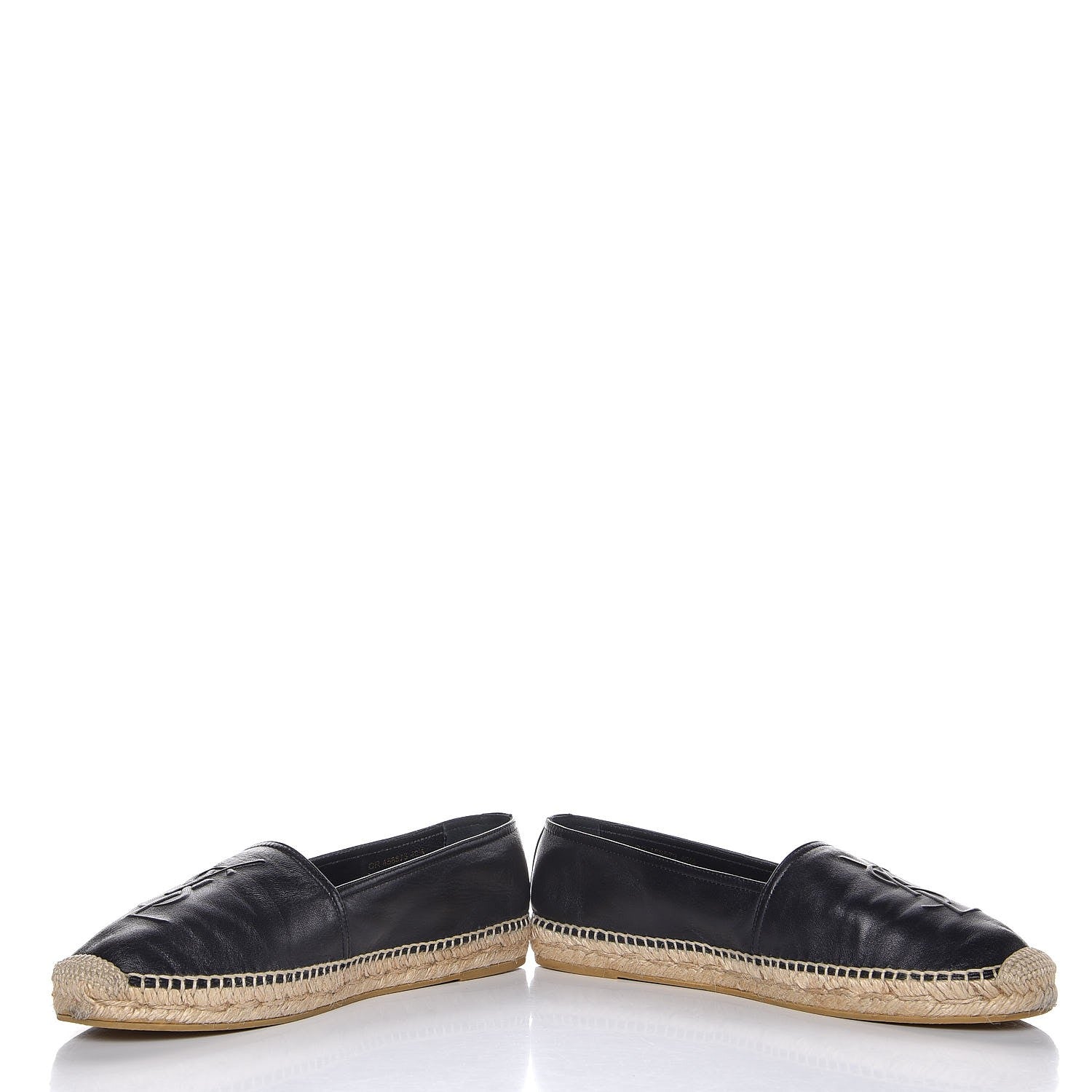 Saint Laurent Nappa Stitched Logo Espadrilles 40.5 Black 5 of 11