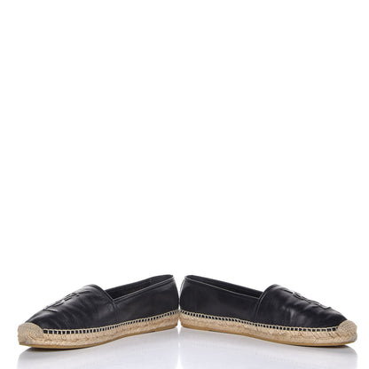Saint Laurent Nappa Stitched Logo Espadrilles 40.5 Black 5 of 11