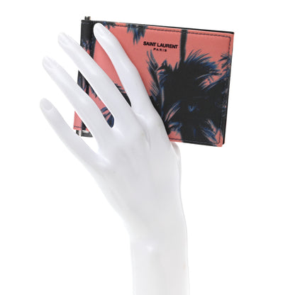 Saint Laurent Nylon Palm Tree Print Bill Clip Card Case 2 of 6