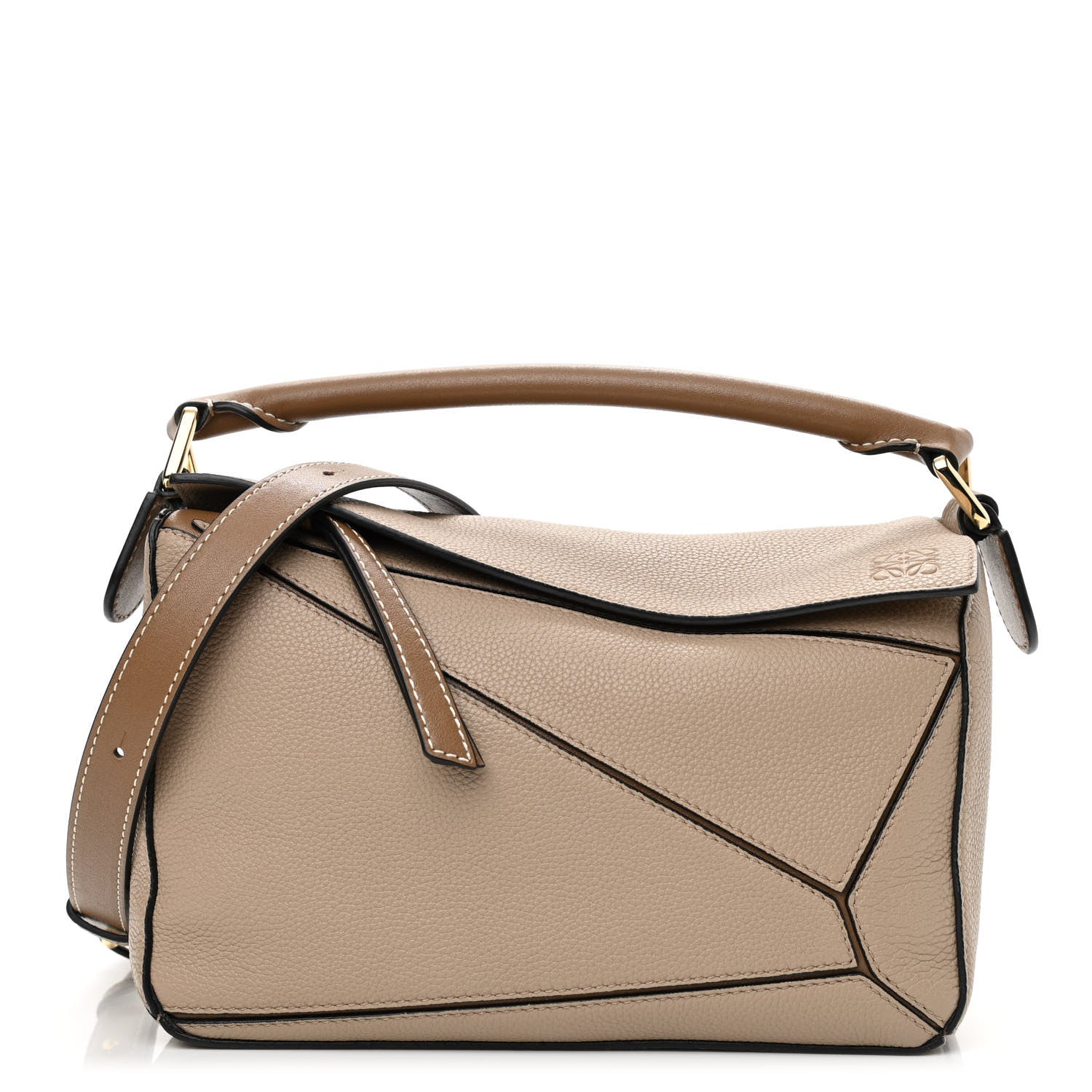 Loewe Grained Calfskin Small Puzzle Bag Sand Mink 1 of 8