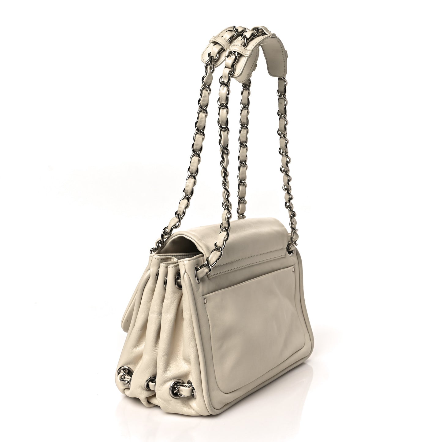 Calfskin Timeless Accordion Flap White