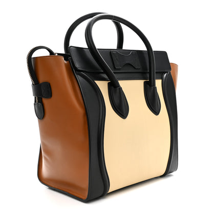 Celine Satin Calfskin Mini Tri-Color Luggage Seashell 3 of 10