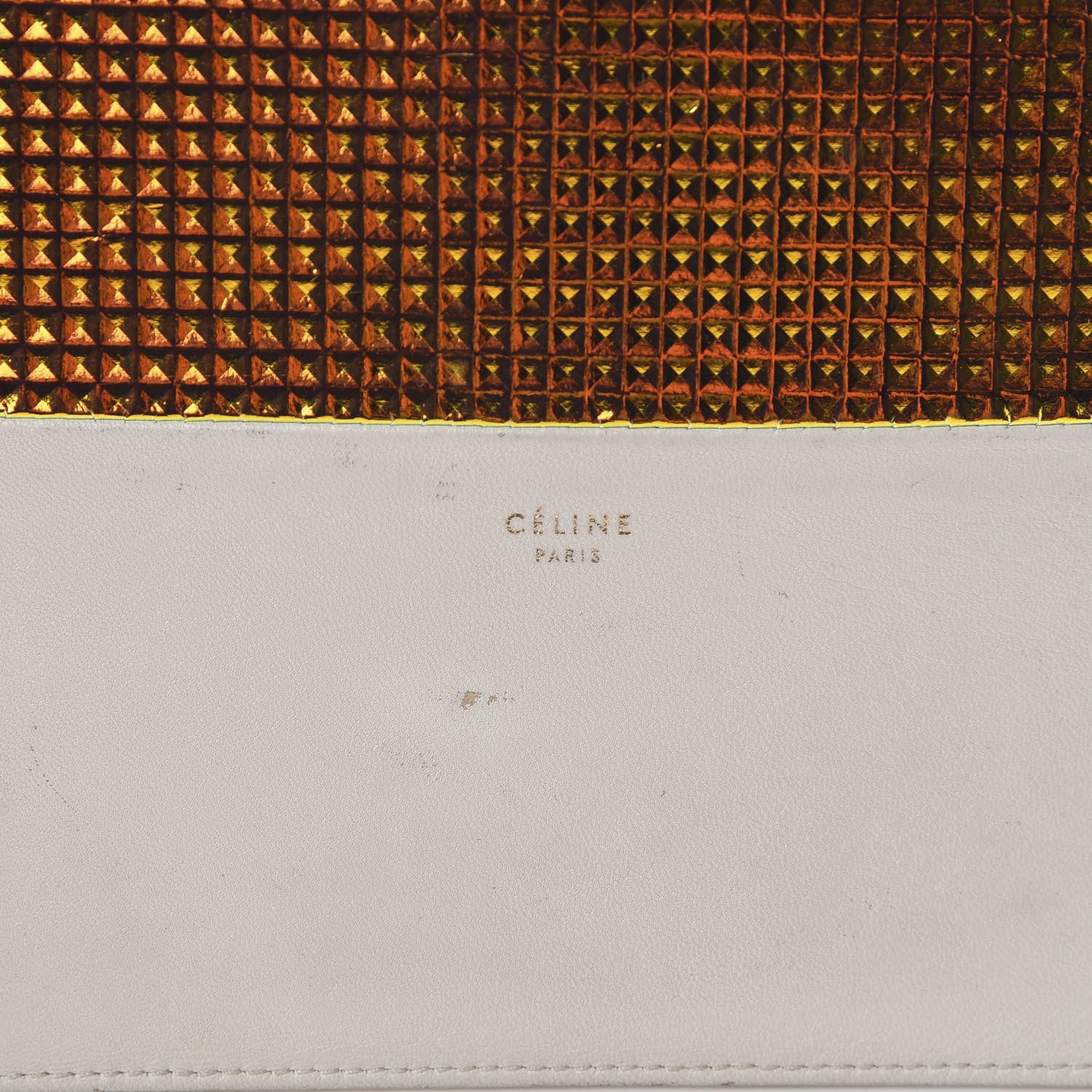 Celine Lambskin Bi-Color Solo Clutch Pouch White 6 of 10
