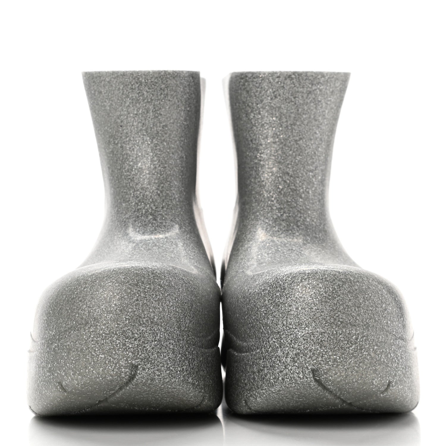 Bottega Veneta Sparkle Rubber Puddle Ankle Boots 43 Silver 2 of 7