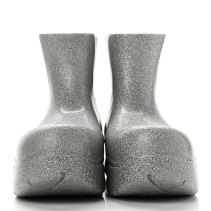 Bottega Veneta Sparkle Rubber Puddle Ankle Boots 43 Silver 2 of 7