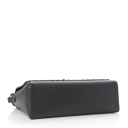 Burberry Grainy Calfskin Vintage Check Note Crossbody Bag Black 4 of 8