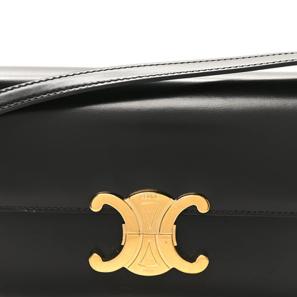 Celine Shiny Calfskin Triomphe Shoulder Bag Black 7 of 9