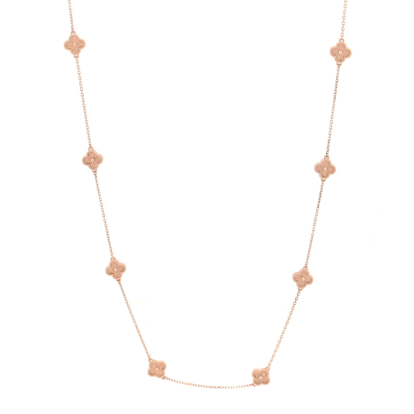 18K Rose Gold 16 Motifs Sweet Alhambra Necklace