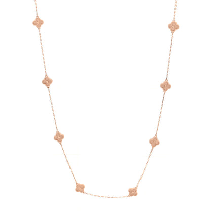 Van Cleef & Arpels 18K Rose Gold 16 Motifs Sweet Alhambra Necklace 1 of 5