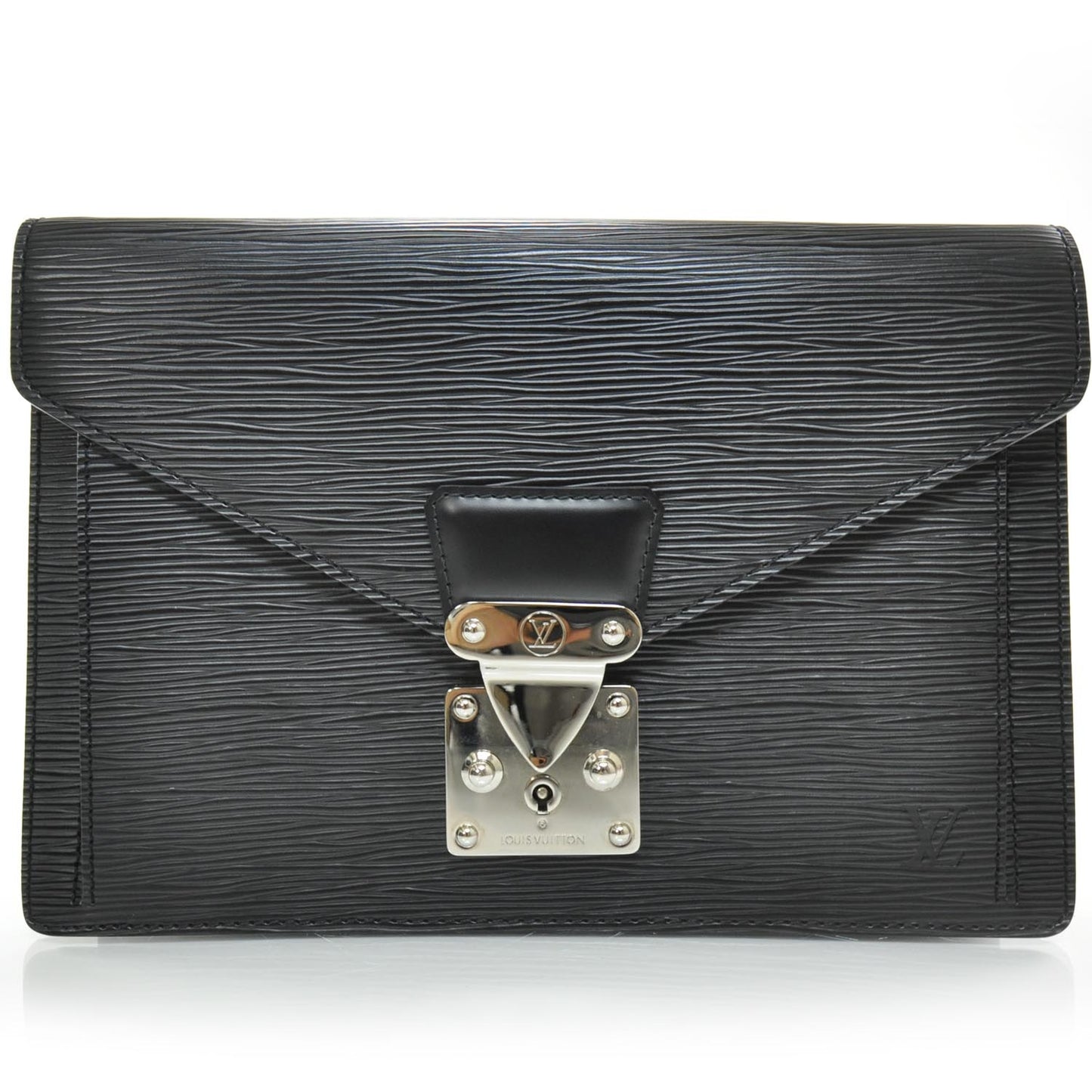 Epi Pochette Sellier Dragonne Clutch Black