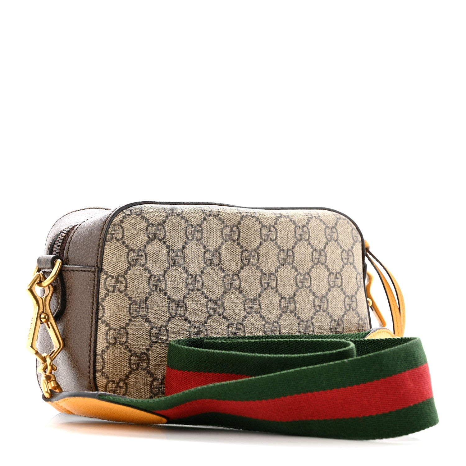 Gucci GG Supreme Monogram Web Neo Vintage Shoulder Bag Beige New Acero Crop 3 of 15