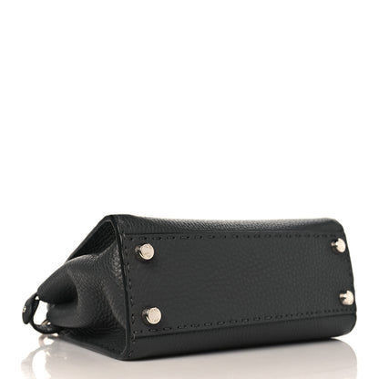 Fendi Cuoio Romano Selleria Bi-Color Mini Peekaboo Iconic Satchel Asfalto Latte 4 of 9