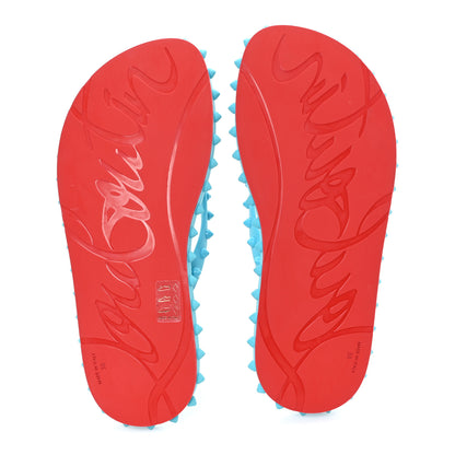 Christian Louboutin Rubber Spike Loubi Donna Flip Flop 38 Blue 6 of 7