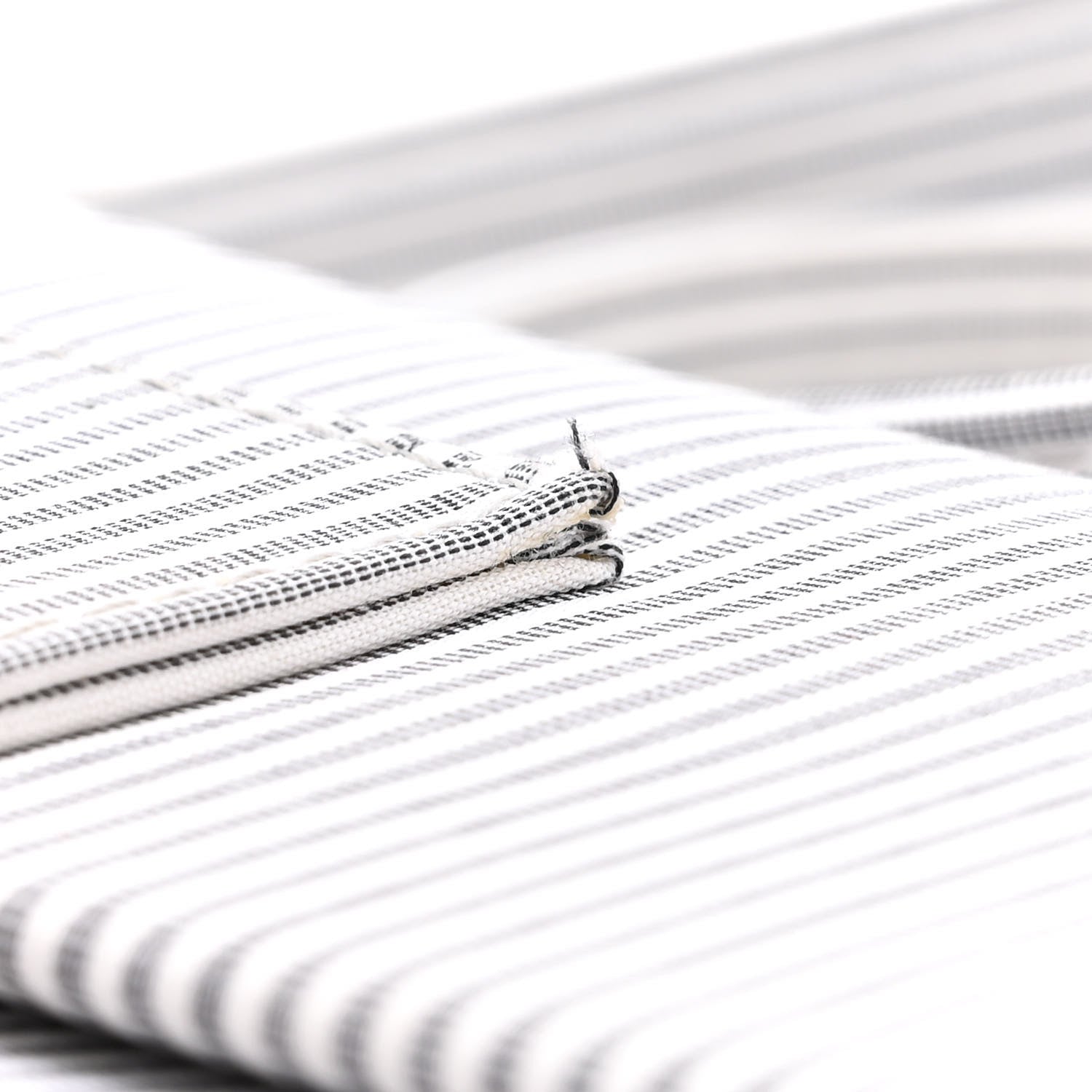 Fendi Cotton Cuoio Bretagna Striped Baguette Grigio White Black 12 of 12