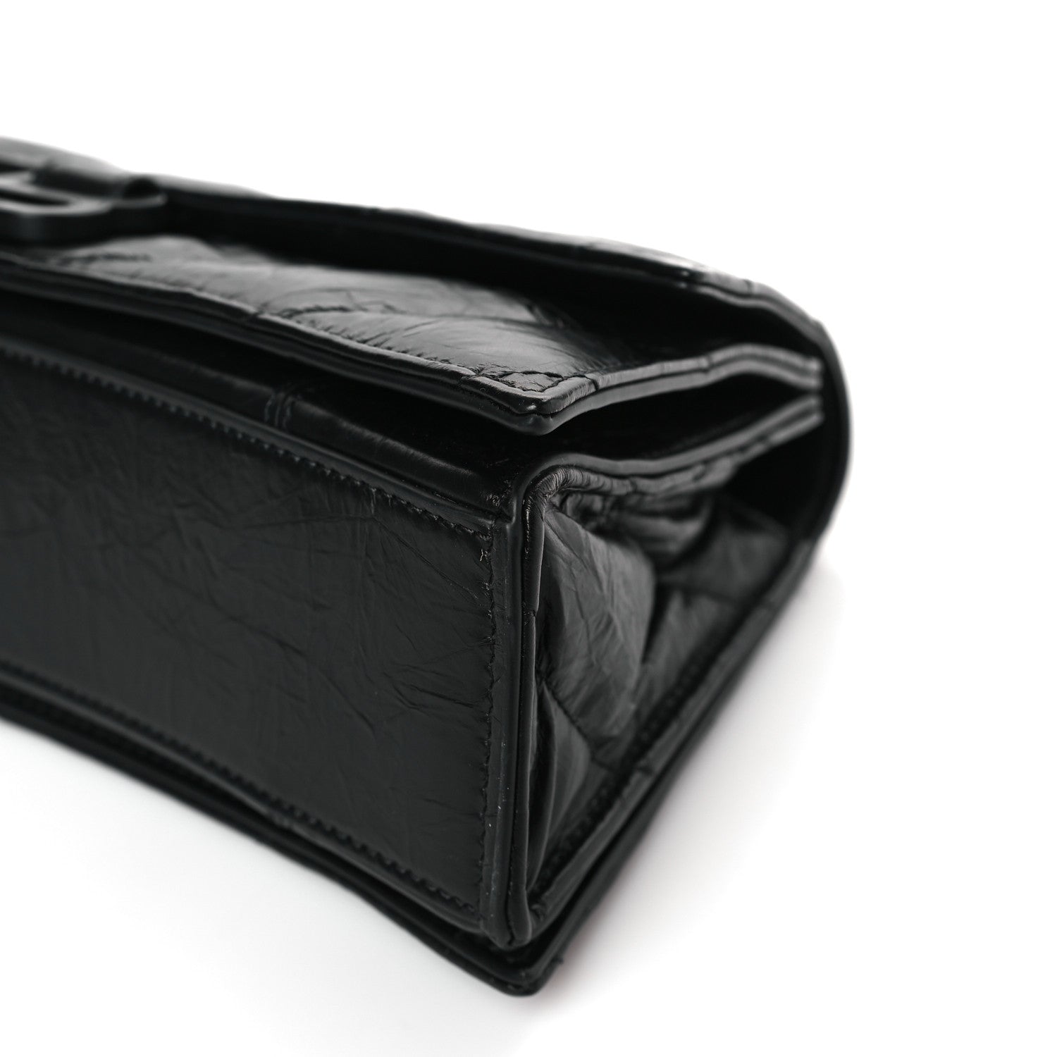 Balenciaga Crushed Calfskin Quilted Matte Black Hardware Small Crush Chain Bag Black 9 of 9