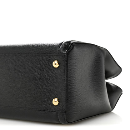 Salvatore Ferragamo Hammered Calfskin Vara Bow Chain Tote Black 10 of 10