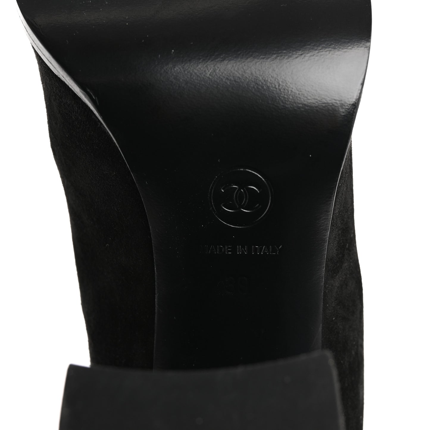 Suede Calfskin Grosgrain High Boots 39 Black