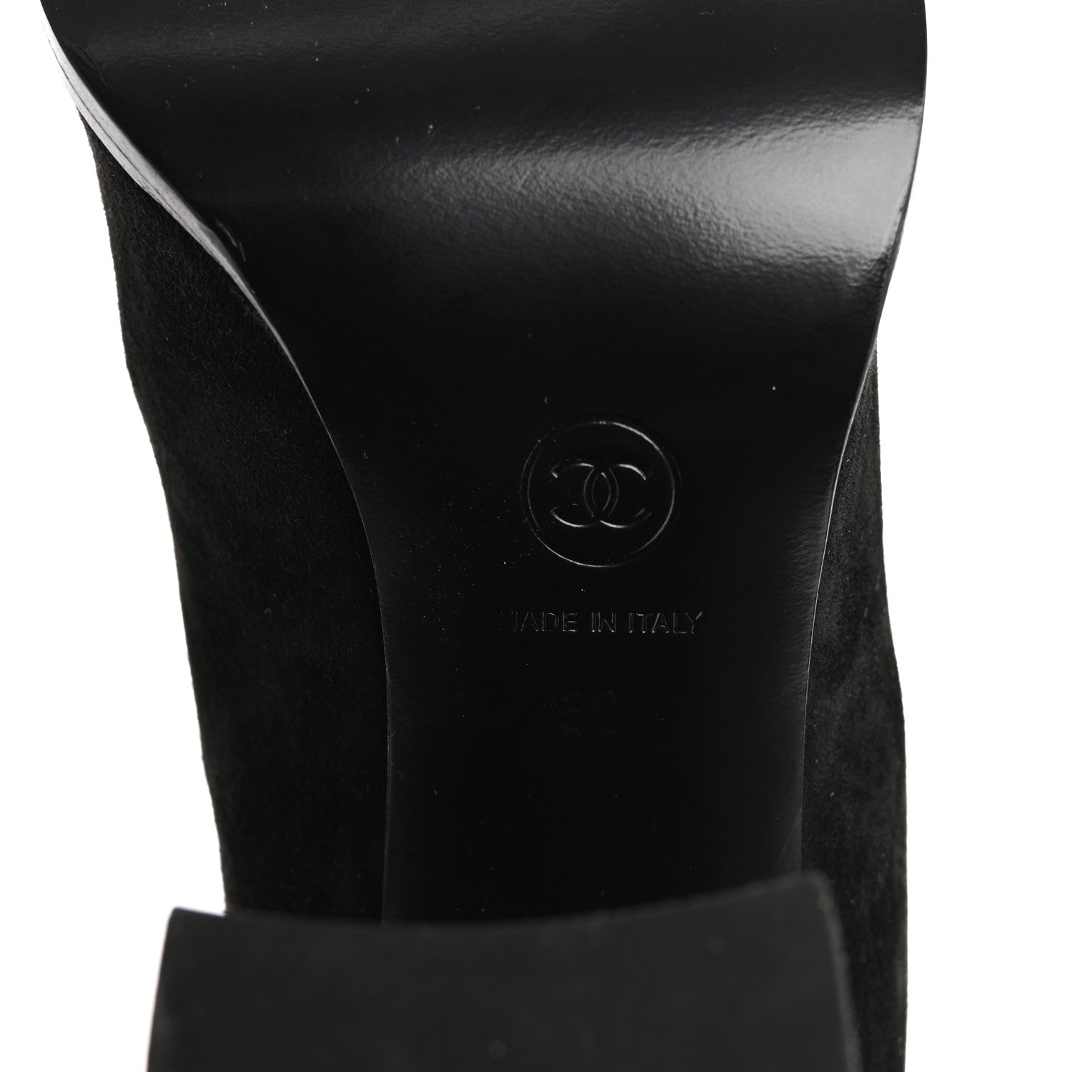 Chanel Suede Calfskin Grosgrain High Boots 39 Black 7 of 8