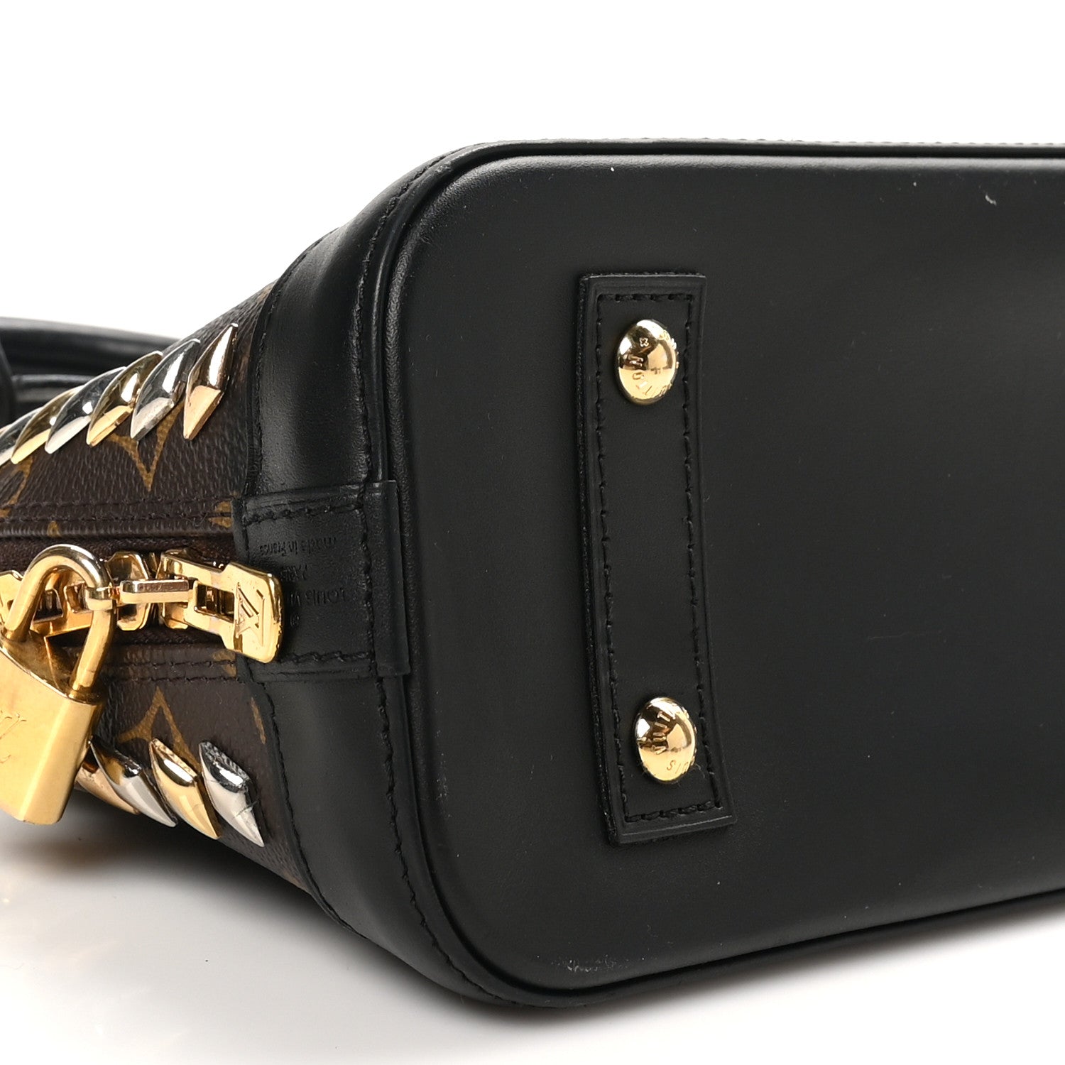 Louis Vuitton Monogram Macassar Studded Alma BB 8 of 9