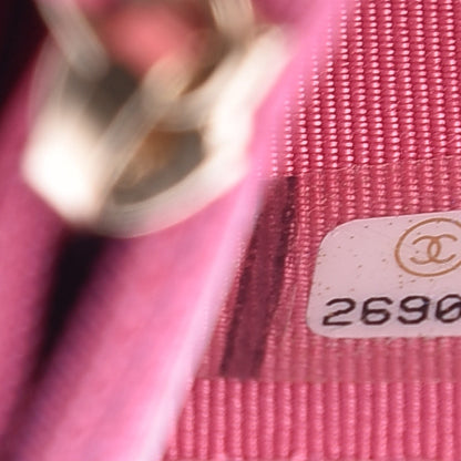 Chanel Caviar Quilted Wallet on Chain WOC Pink 10 of 11