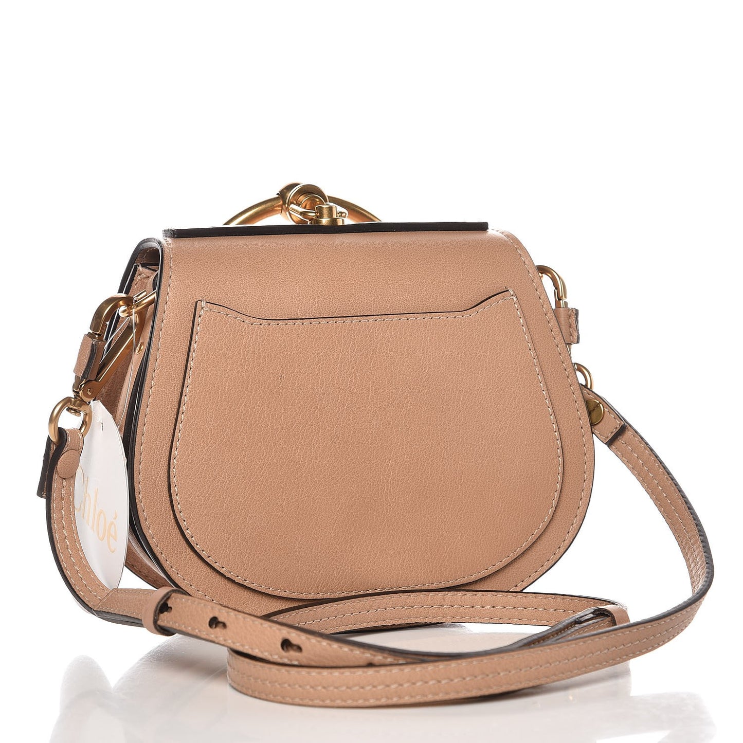Calfskin Suede Small Nile Bracelet Bag Biscotti Beige