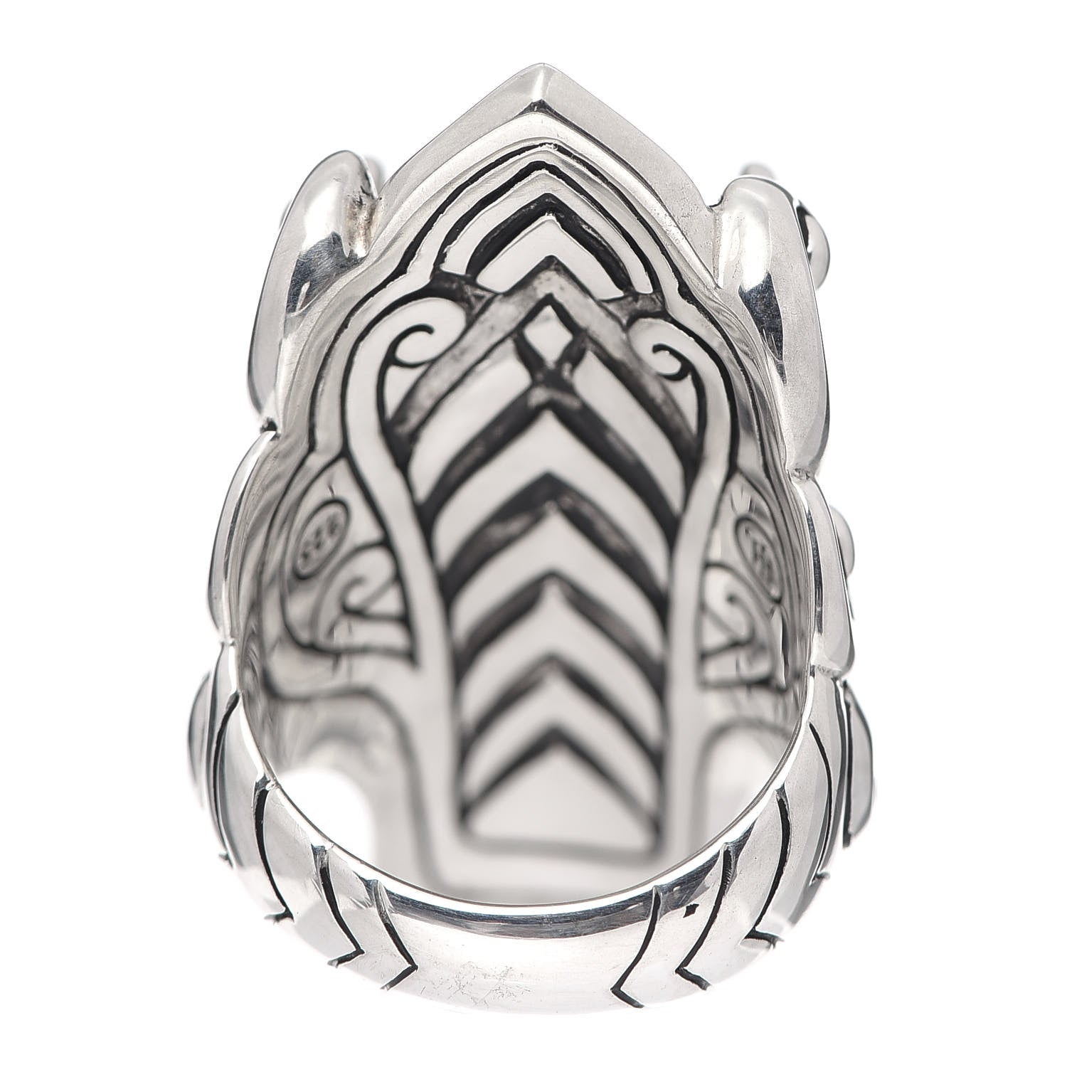 John Hardy Sterling Silver Black Spinel Sapphire Naga Head Ring 53 6.25 5 of 8