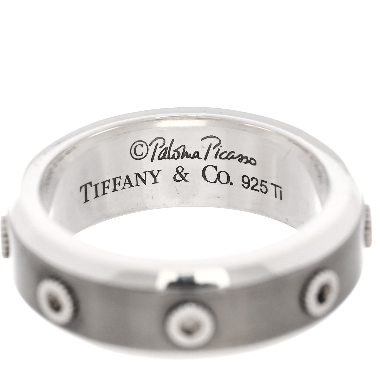 Tiffany Sterling Silver Titanium Turbo Band Ring 62 10 4 of 4