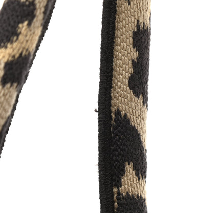 Christian Dior Canvas Mizza Embroidered Medium Leopard Book Tote Beige 11 of 14