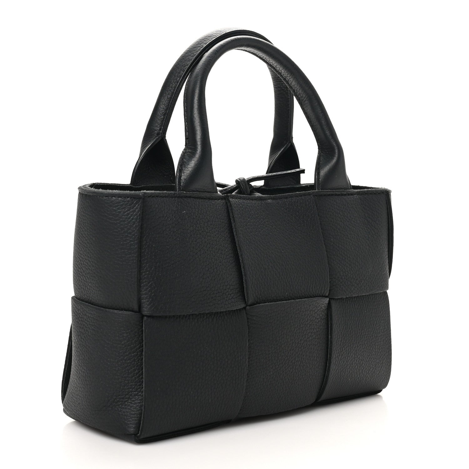 Bottega Veneta Grained Calfskin Maxi Intrecciato Mini Arco Tote Black 4 of 10