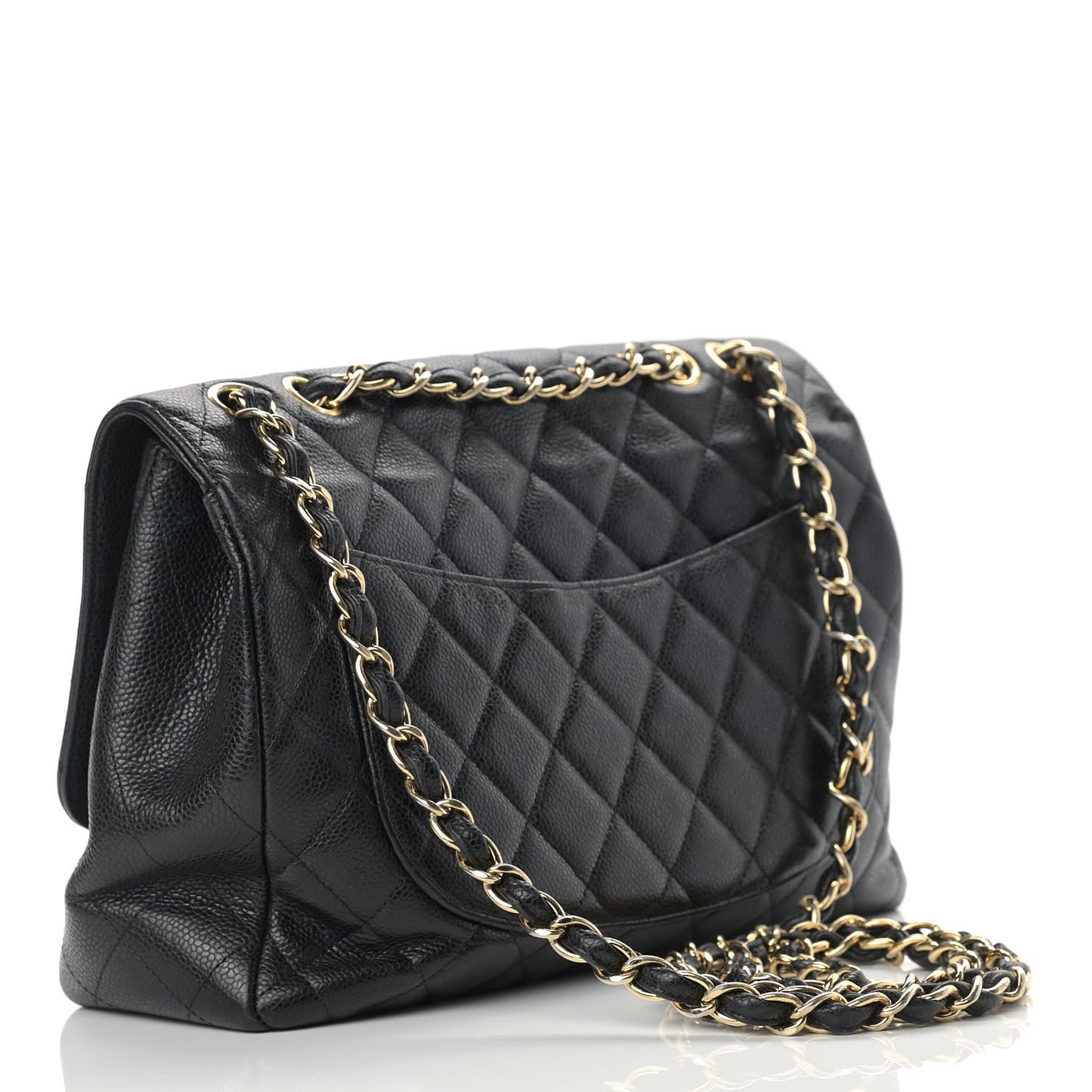 Caviar Quilted Jumbo Single Flap Black