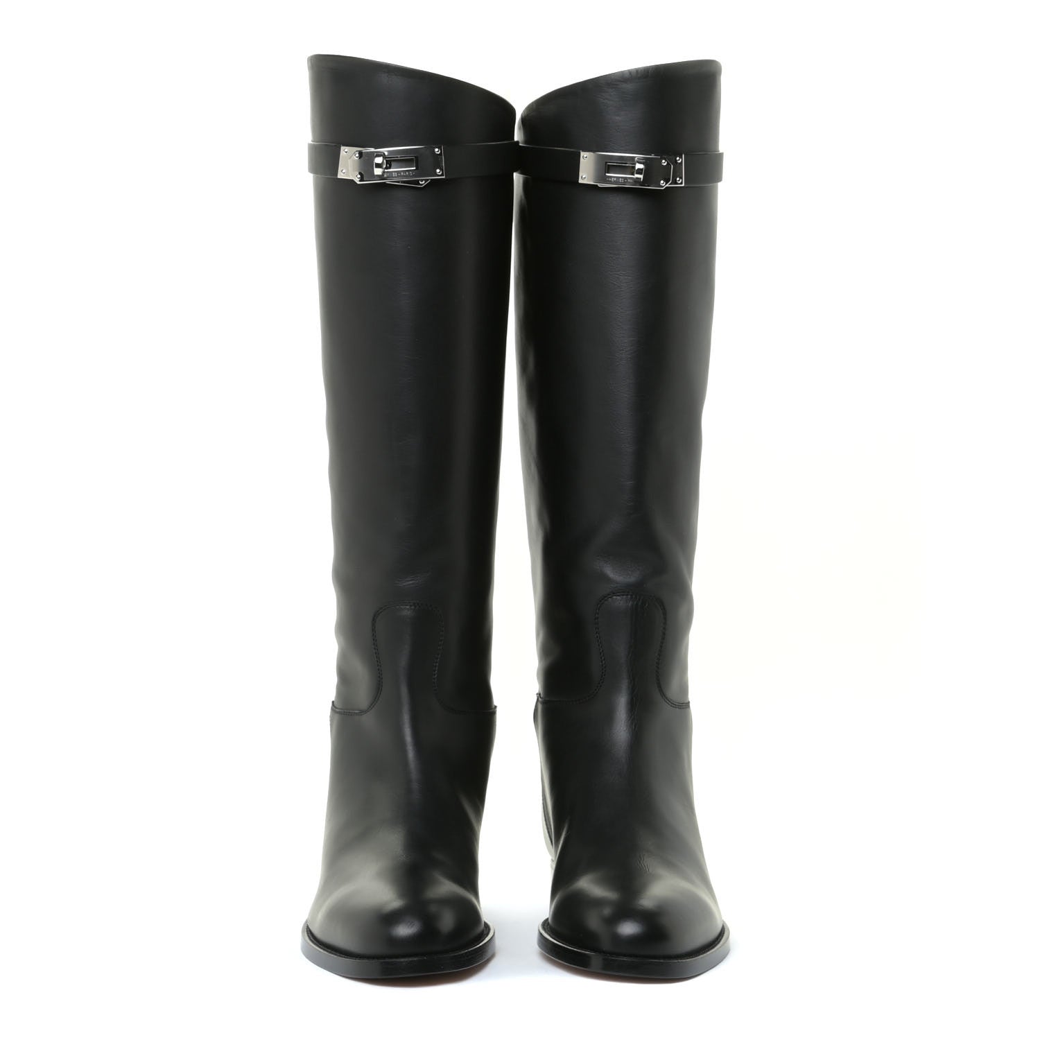 Hermes Box Kelly Jumping Boots 37 Black 2 of 12