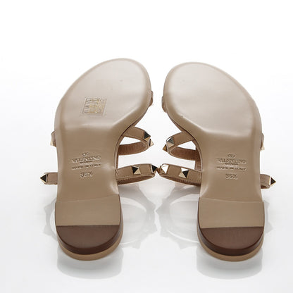 Valentino Garavani Nappa Rockstud Caged Flat Slide Sandals 36.5 Camel Rose 5 of 7