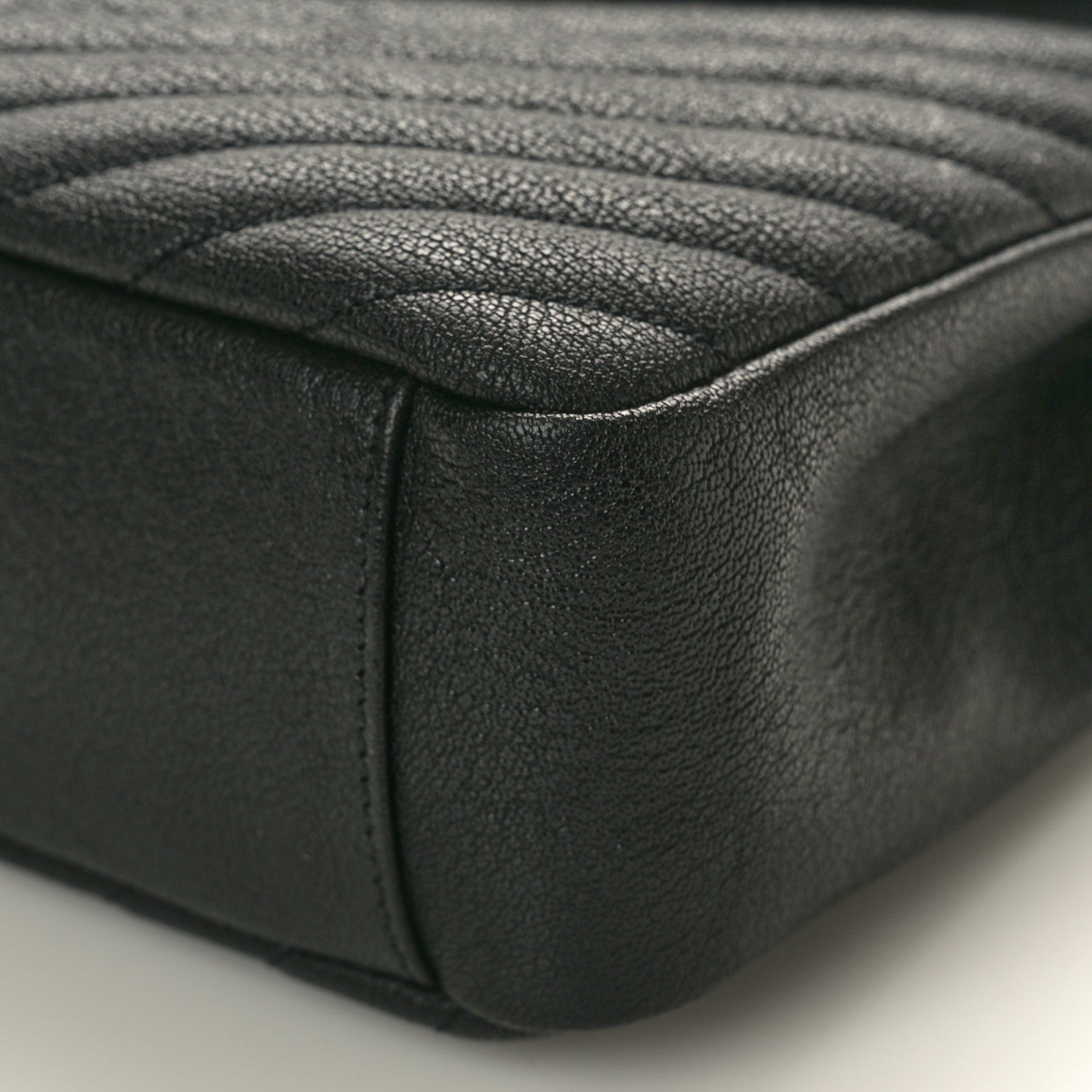 Saint Laurent Sheepskin Matelasse Chevron Monogram Large College Satchel Black 10 of 10